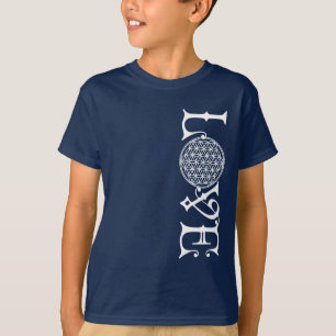 T-shirt Fleur de la vie - LOVE lettrage tatouage blanc