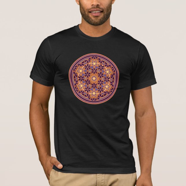 T-shirt Fleur de la vie - style 02 de bouton (Devant)
