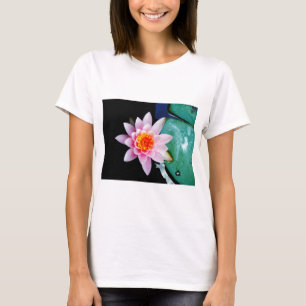 T-shirt Fleur de laine d'eau chaude rose et orange de lotu