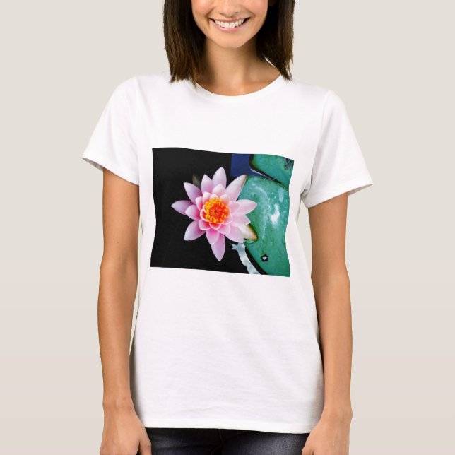 T-shirt Fleur de laine d'eau chaude rose et orange de lotu (Devant)