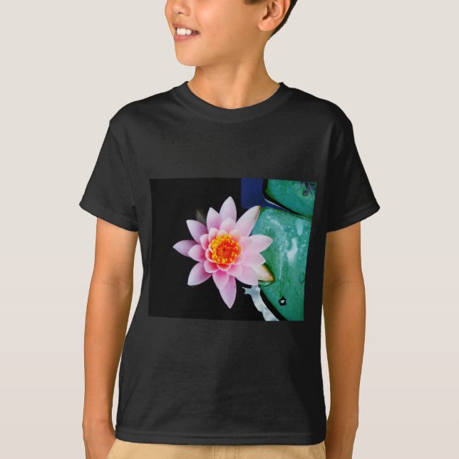 T-shirt Fleur de laine d'eau chaude rose et orange de lotu (Devant)