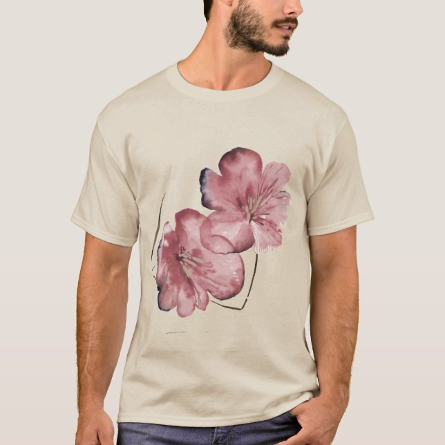T-shirt Fleur de l'aquarelle minimaliste (Devant)