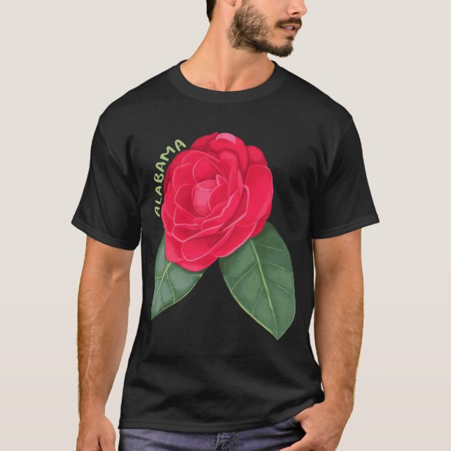T-shirt fleur de l'état de l'Alabama camélia (Devant)
