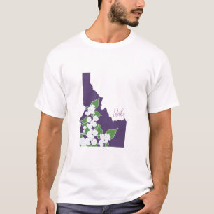 T-shirt Fleur de l'État d'Idaho Silhouette