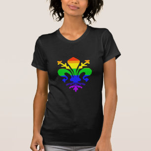 T-shirt Fleur de Lis Arc-en-Ciel stylisé