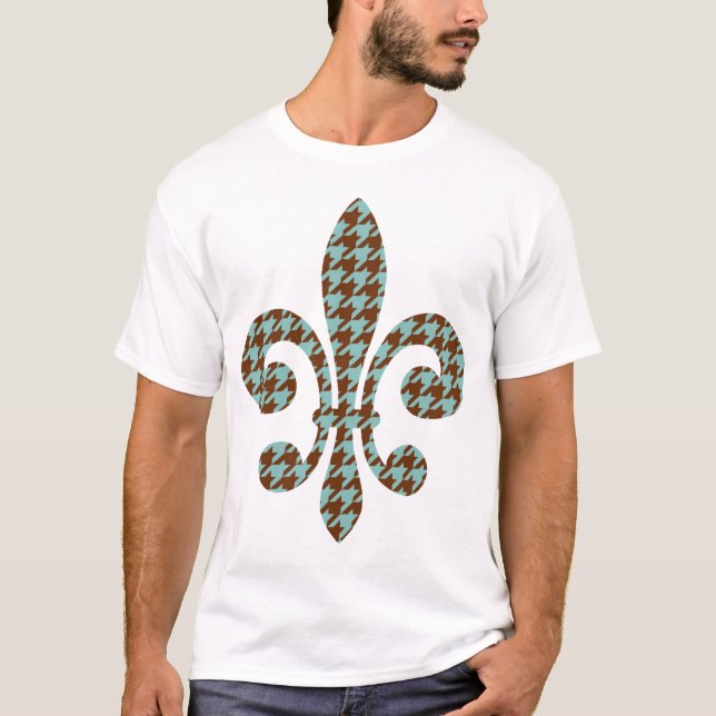 T-shirt fleur de lis avec le pied-de-poule (Devant)
