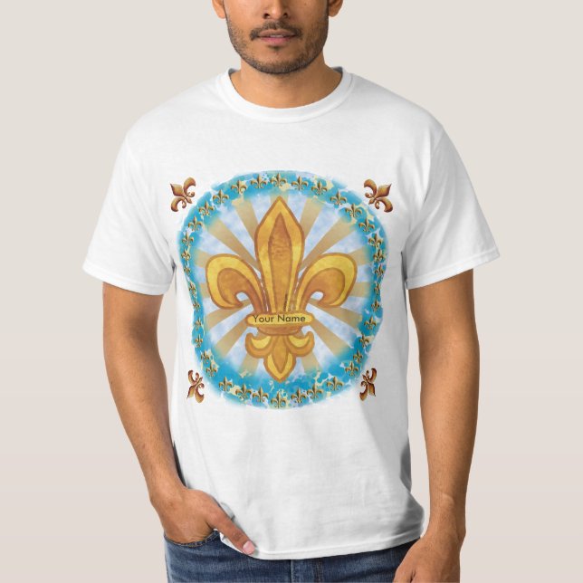 T-shirt Fleur De Lis Blason De Famille Nom De Fami (Devant)
