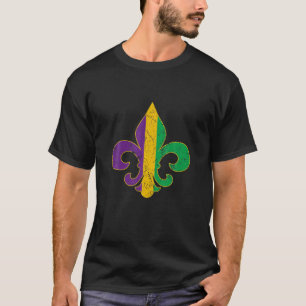 T-shirt Fleur De Lis Effet Parties scintillant Mardi Gras 