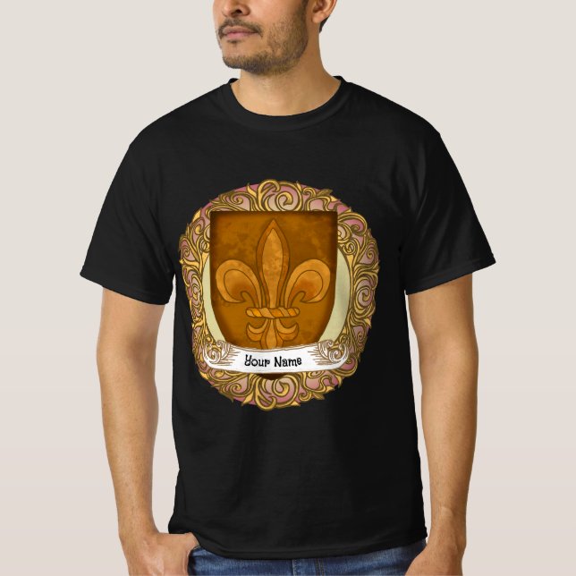 T-shirt Fleur De Lis Family Crest Surname (Devant)