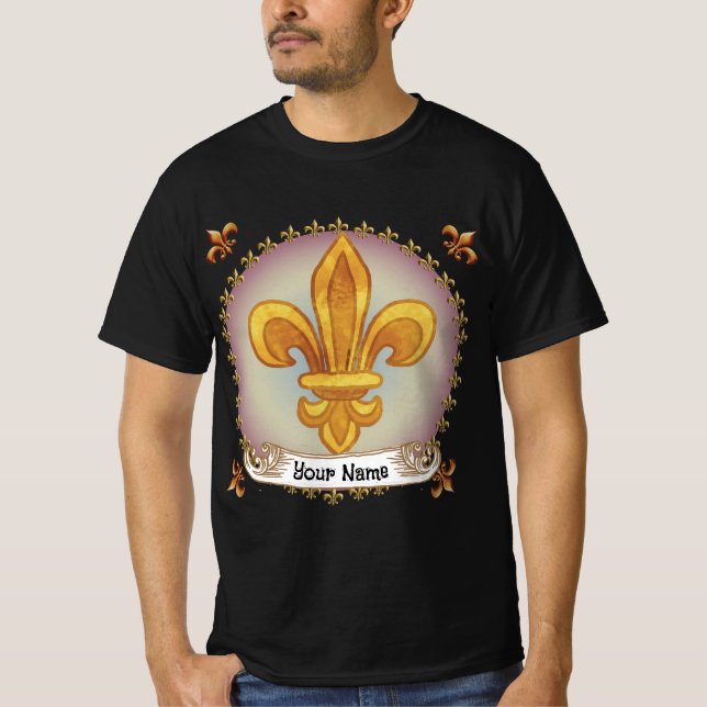 T-shirt Fleur De Lis Family Crest Surname (Devant)