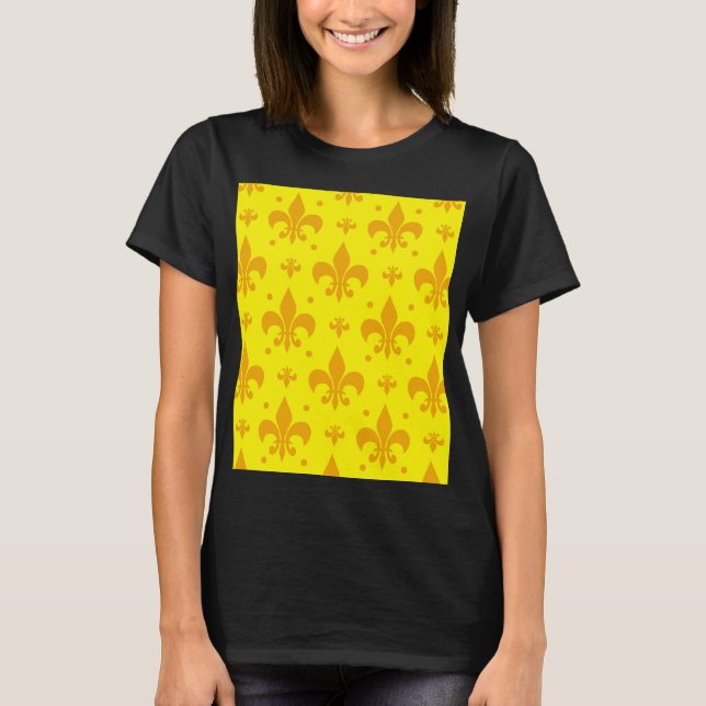 T-shirt Fleur de lis Motif jaune (Devant)