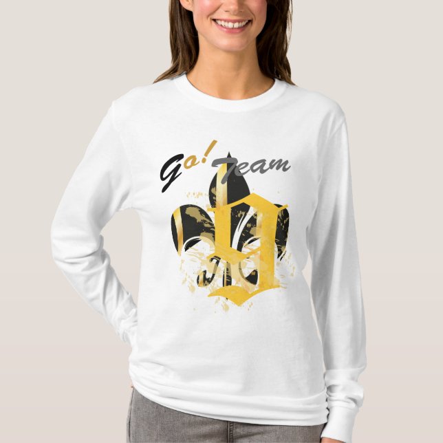 T-shirt Fleur de Lis noir et or (Devant)