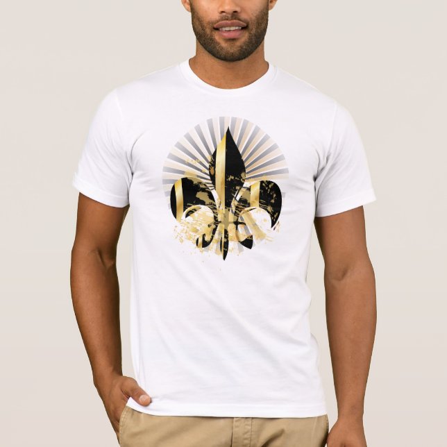 T-shirt Fleur de Lis noir et or (Devant)