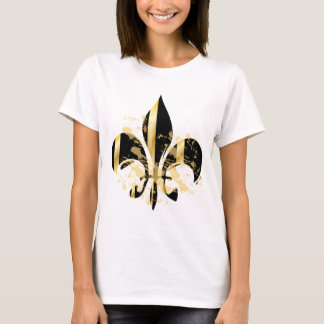 T-shirt Fleur de Lis noir et or