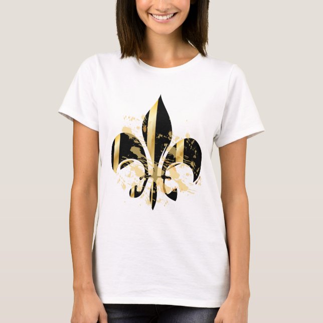 T-shirt Fleur de Lis noir et or (Devant)