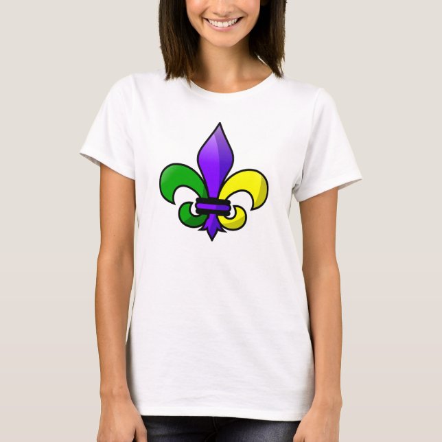 T-shirt Fleur de lis Or vert violet (Devant)