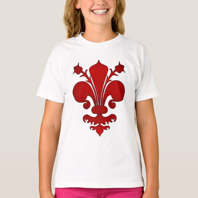 T-shirt Fleur de lis rouge foncé (Devant)
