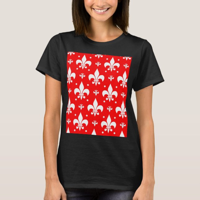 T-shirt Fleur de lis rouge Motif (Devant)