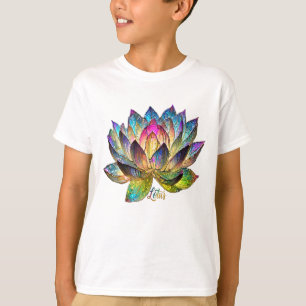 T-shirt Fleur de lotus colorée en verre coloré