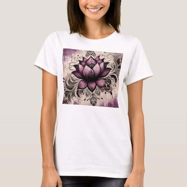 T-SHIRT FLEUR DE LOTUS PURPLE (Devant)
