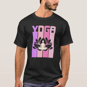 T-shirt Fleur de lotus rétro en méditation yoga