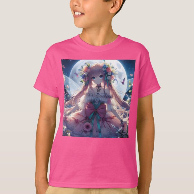 T-shirt Fleur de lune d'Anime (Devant)