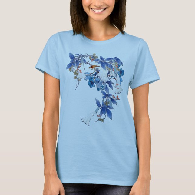 T-shirt Fleur de lune d'aquarelle blanche (Devant)