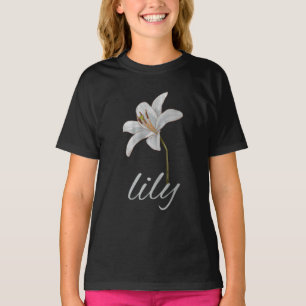 T-Shirt fleur de lys blanche vintage rétro floral