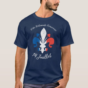 T-shirt Fleur de Lys Fete Nationale Francaise 14 Juillet