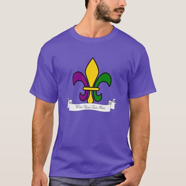 T-shirt Fleur de lys Mardi Gras sur mesure (Devant)