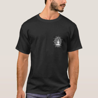 T-shirt Fleur de mandala de poche Yoga Méditation Minimali