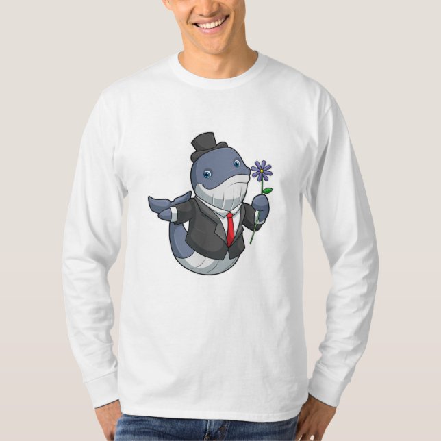T-shirt Fleur de Mariage de Baleine (Devant)