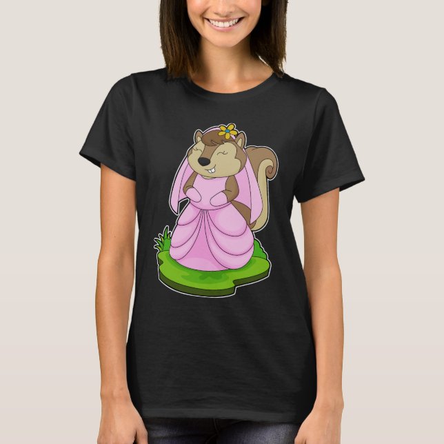 T-shirt Fleur de Mariage de l'Écureuil Mariée (Devant)