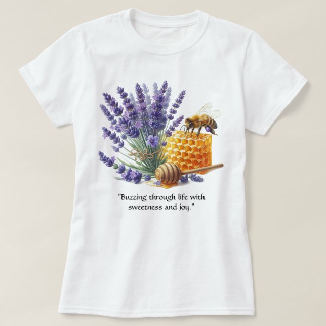 T-Shirt Fleur de Miel de Lavande / Douce Abeille (Design devant)