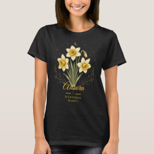 T-shirt Fleur de naissance personnalisée de mars jonquille