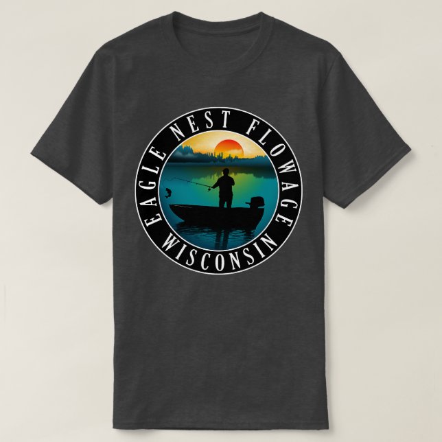 T-shirt Fleur de nid d'aigle Wisconsin Paddleboard 2 (Design devant)