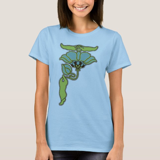 T-shirt Fleur de Nouveau d'art (Devant)