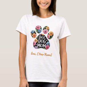 T-shirt Fleur de patte personnalisée pour la meilleure mam