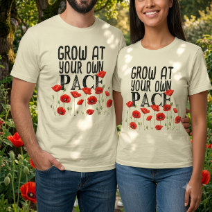 T-shirt Fleur de Pavot Rouge Grandis à Ton Propre Rythme A
