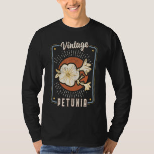 T-shirt Fleur de Pétunia Vintage Rétro Classique Amour