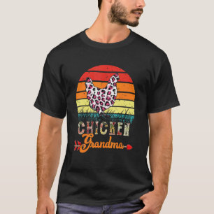 T-shirt Fleur de poulet grand-mère rétro vintage chic léop