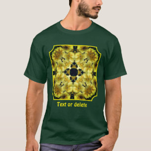 T-shirt Fleur de primevère jaune Art abstrait personnalisé