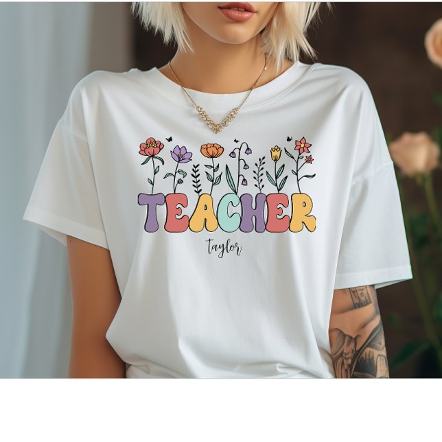 T-shirt Fleur de professeur Fleur sauvage (Créateur téléchargé)