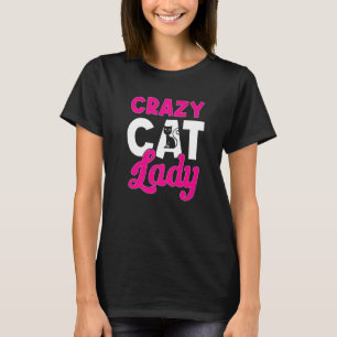 T-shirt Fleur de propriétaire de chat Fou Crazy Chat Lady 