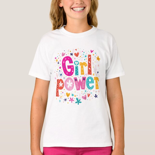 T-shirt Fleur de puissance fille (Devant)
