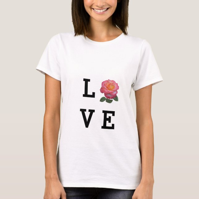 T-shirt Fleur de rose d'amour (Devant)