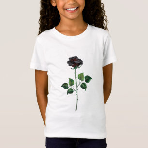 T-Shirt Fleur de rose noire