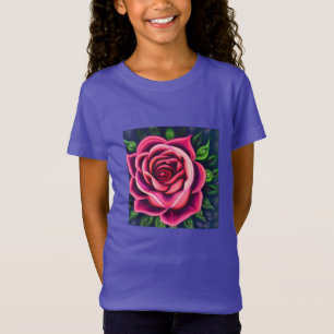 T-Shirt Fleur de rose rose romantique Abstraite