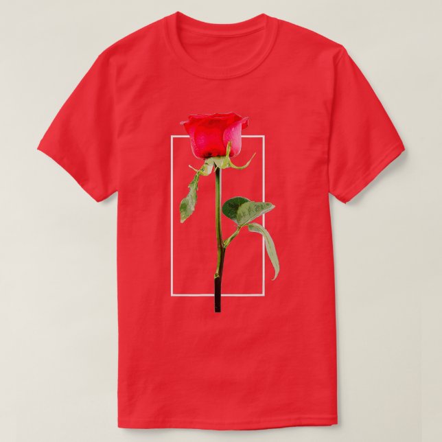 T-shirt Fleur de rose rouge (2) (Design devant)