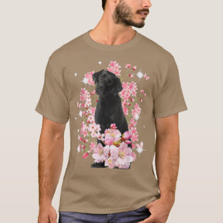 T-shirt Fleur de Sakura de cerisier japonais Labrador Dog
